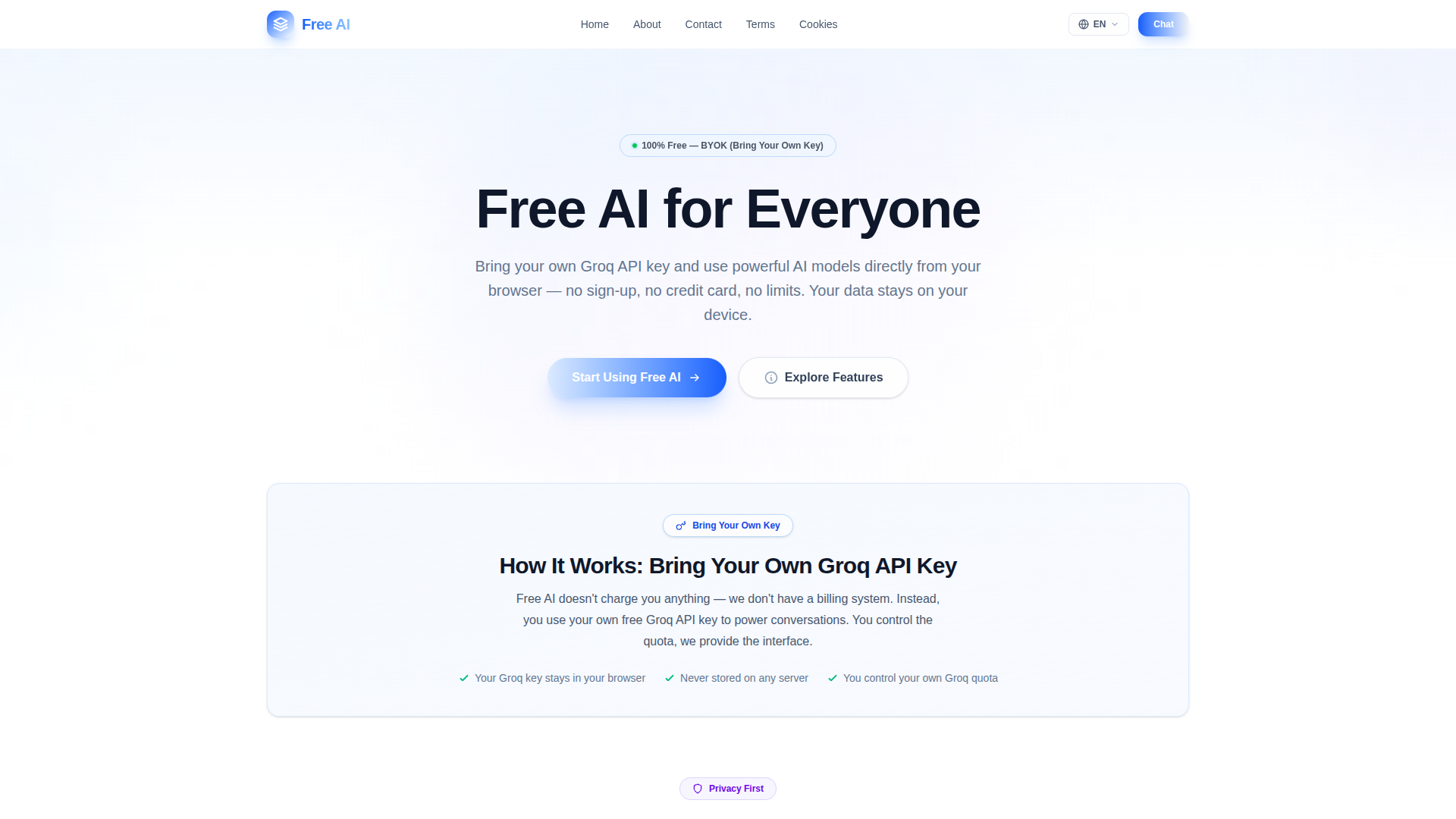 Free AI — Private AI Experience
